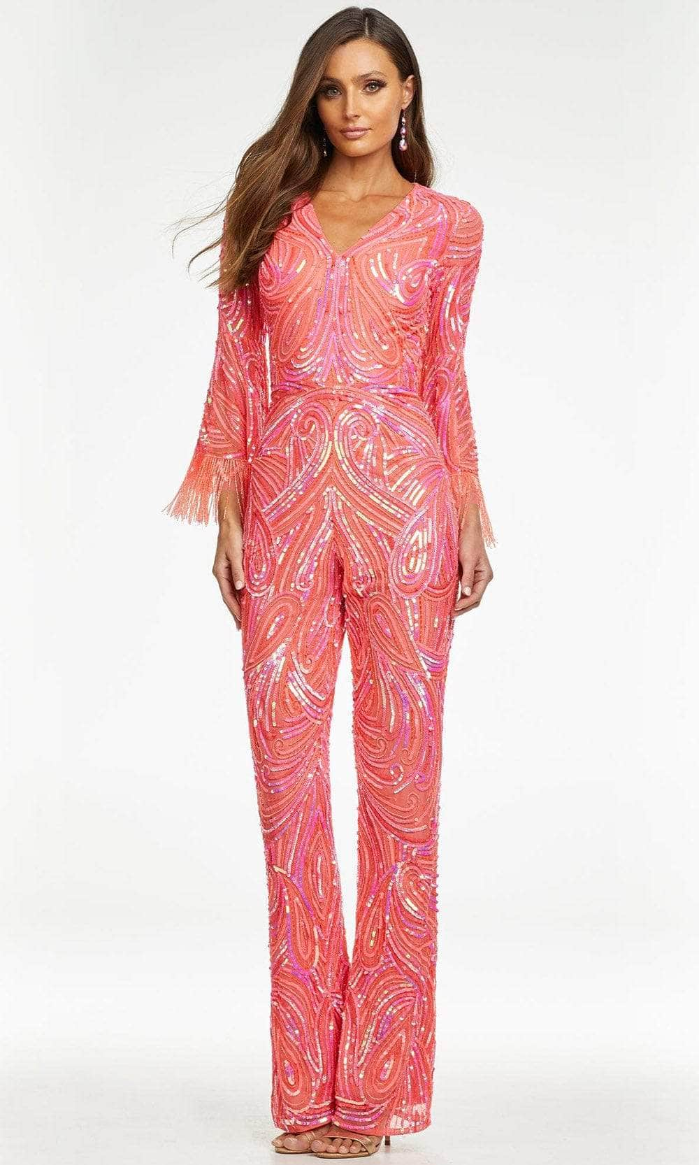 Ashley Lauren 11181 - Bell Sleeve Embellished Jumpsuit – Couture Candy