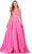 Ashley Lauren 11249 - Halter A-line Evening Gown Ball Gowns 0 / Hot Pink