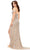 Ashley Lauren 11257 - Beaded High Slit Evening Gown Evening Dresses 6 / Nude