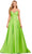 Ashley Lauren 11267 - Jewel Trimmed Satin Ballgown Ball Gowns 0 / Neon Green