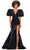 Ashley Lauren 11379 - V-Neck Puff Sleeve Prom Gown Prom Dresses 12 / Black