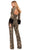 Ashley Lauren 11394 - Feather Detailed Long Sleeve Jumpsuit Formal Pantsuits