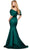 Ashley Lauren 11413 -Off-Shoulder Mermaid Prom Gown Evening Dresses 10 / Deep Green