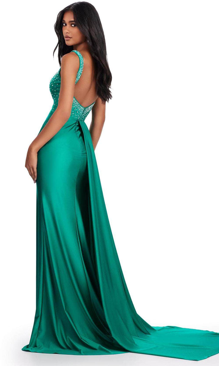 Ashley Lauren 11579 - Jersey Prom Dress with Beadwork – Couture Candy