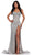 Ashley Lauren 11648 - Sweetheart High Slit Prom Gown Prom Dresses 00 / Silver