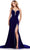 Ashley Lauren 11653 - Rhinestone Embellished V-Neck Prom Dress Prom Dresses 00 / Royal