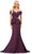 Ashley Lauren 11710 - Peplum Waist Mermaid Evening Gown Prom Dresses 0 / Wine