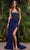 Ashley Lauren 11711 - Embellished Bustier Evening Gown Prom Dresses 00 / Royal/Black