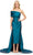 Ashley Lauren 11727 - Asymmetric Evening Gown with Overskirt Prom Dresses 0 / Dark Teal