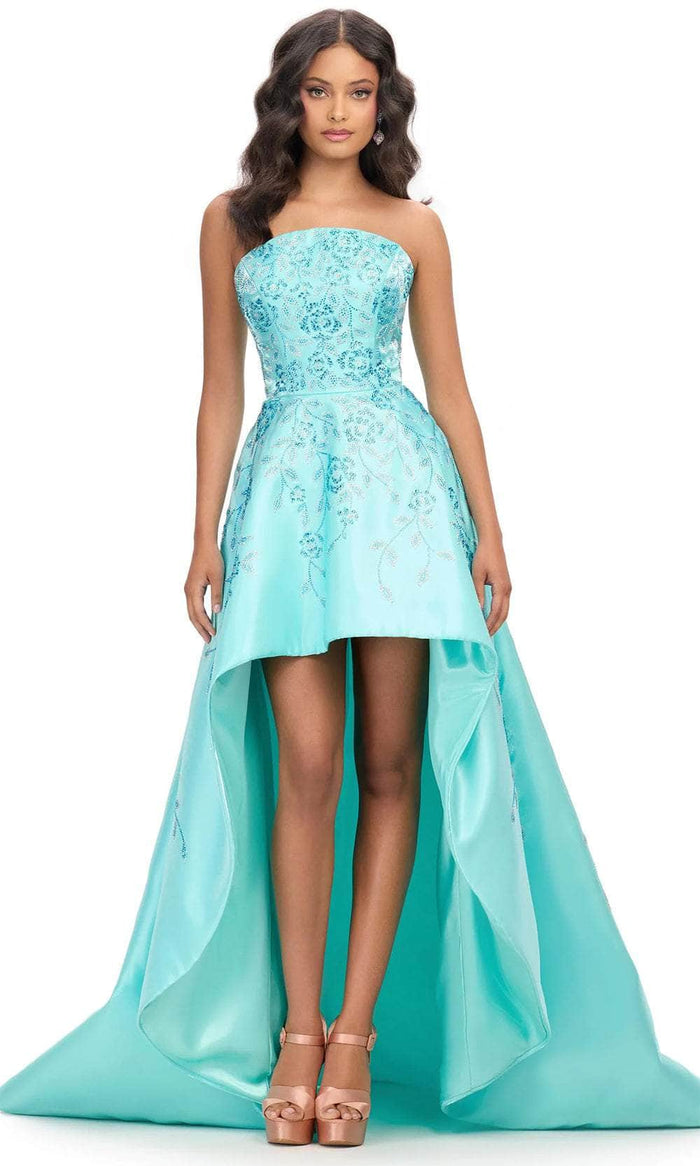 Ashley Lauren 11734 - Embroidered Bodice High-Low Hem Prom Gown Special Occasion Dress