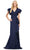 Ashley Lauren 11737 - Flutter Sleeve Ruffle Evening Gown Mother of the Bride Dresses 0 / Navy