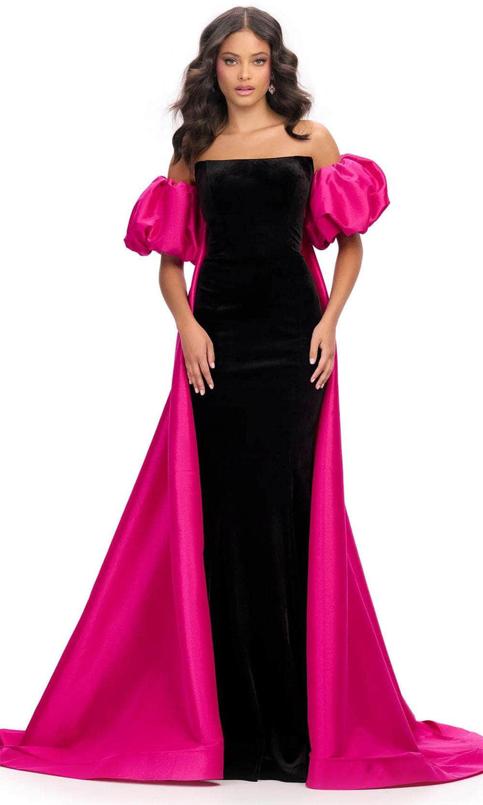 Ashley Lauren 11738 - Puff Sleeves Strapless Prom Gown Special Occasion Dress