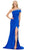 Ashley Lauren 11749 - Asymmetric Beaded Illusion Evening Gown Prom Dresses 0 / Royal