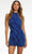 Ashley Lauren 4489 - Embellished Halter Romper Homecoming Dresses 0 / Royal