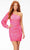 Ashley Lauren 4497 - Asymmetric Beaded Cocktail Dress Cocktail Dresses 8 / Candy Pink