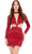 Ashley Lauren 4583 - Long Sleeve Cutout Cocktail Dress Cocktail Dresses 0 / Red