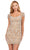 Ashley Lauren 4617 - Cap Sleeve Beaded Cocktail Dress Cocktail Dresses 0 / Silver/Nude