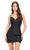 Ashley Lauren 4625 - Sequin V-Neck Cocktail Dress Special Occasion Dress 00 / Black
