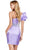 Ashley Lauren 4647 - Puff Sleeve Asymmetrical Neck Cocktail Dress Cocktail Dresses 0 / Sky