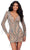 Ashley Lauren 4658 - Long Sleeve Beaded Fringe Cocktail Dress Special Occasion Dress 0 / Multi/Nude