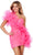 Ashley Lauren 4672 - Asymmetrical Organza Ruffle Cocktail Dress Cocktail Dresses 8 / Hot Pink