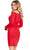 Ashley Lauren 4674 - Asymmetrical Long Sleeve Cocktail Dress Cocktail Dresses 4 / Red