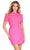 Ashley Lauren 4681 - Short Sleeve Scuba Cocktail Dress Cocktail Dresses 0 / Hot Pink