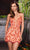 Ashley Lauren 4703 - Floral Beaded V-Neck Cocktail Dress Homecoming Dresses 00 / Coral