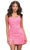 Ashley Lauren 4713 - Embroidered Wrap Bodice Cocktail Dress Homecoming Dresses 00 / Hot Pink