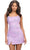 Ashley Lauren 4713 - Embroidered Wrap Bodice Cocktail Dress Homecoming Dresses 00 / Lilac