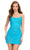 Ashley Lauren 4713 - Embroidered Wrap Bodice Cocktail Dress Homecoming Dresses 00 / Turquoise