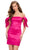 Ashley Lauren 4725 - Fitted Bow Detailed Shoulder Cocktail Dress Homecoming Dresses 00 / Raspberry