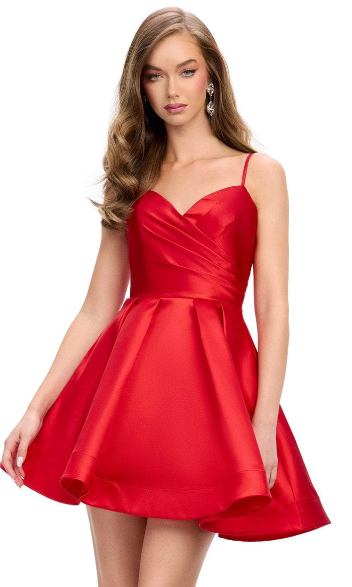 Ashley Lauren 4780 - Sweetheart Neckline A-Line Cocktail Dress Homecoming Dresses 00 / Red