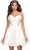 Ashley Lauren 4782 - 3d Floral Detail Pleated Skirt Cocktail Dress Homecoming Dresses 0 / White