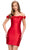 Ashley Lauren 4784 - Floral Appliqued Straight Neckline Cocktail Dress Homecoming Dresses 00 / Red