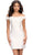 Ashley Lauren 4784 - Floral Appliqued Straight Neckline Cocktail Dress Homecoming Dresses 00 / White