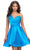 Ashley Lauren 4786 - One Shoulder Pleated Skirt Cocktail Dress Homecoming Dresses 00 / Peacock