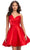 Ashley Lauren 4786 - One Shoulder Pleated Skirt Cocktail Dress Homecoming Dresses 00 / Red