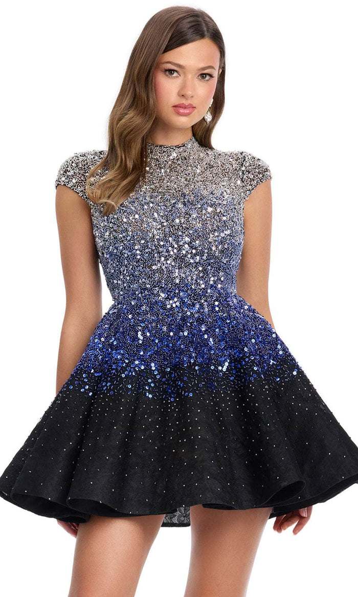 Ashley Lauren 4804 - Ombre Beaded A-Line Cocktail Dress Special Occasion Dress