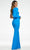 Ashley Lauren - Puff Sleeve Jumpsuit 11120 - 1 pc Blue In Size 8 Available Formal Pantsuits 8 / Blue