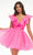 Ashley Lauren - Ruffle Draped Cocktail Dress 4464 - 1 pc Hot Pink In Size 8 Available Cocktail Dresses 8 / Hot Pink