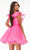 Ashley Lauren - Ruffle Draped Cocktail Dress 4464 - 1 pc Hot Pink In Size 8 Available Cocktail Dresses 8 / Hot Pink