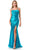 Aspeed Design D601 - Ruched Detailed Straight-Across Neck Prom Dress Evening Dresses S / Fuchsia