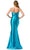 Aspeed Design D601 - Ruched Detailed Straight-Across Neck Prom Dress Evening Dresses S / Fuchsia