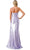 Aspeed Design D601 - Ruched Detailed Straight-Across Neck Prom Dress Evening Dresses S / Fuchsia