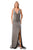 Aspeed Design D609 - Cowl Neck Metallic Glitter Evening Gown Special Occasion Dress XS / Brown