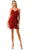 Aspeed Design D626 - Allover Sequin V-Neck Cocktail Dress Special Occasion Dress XS / Red