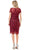 Aspeed Design D713 - Short Sleeve Jewel Neck Knee Length Formal Dress Wedding Guest 3XL / Bk-Mauve