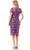 Aspeed Design D713 - Short Sleeve Jewel Neck Knee Length Formal Dress Wedding Guest 3XL / Bk-Mauve