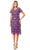 Aspeed Design D713 - Short Sleeve Jewel Neck Knee Length Formal Dress Wedding Guest 3XL / Bk-Mauve